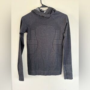 Lululemon Rest Less Hoodie Patchwork Black Alpine White Size 4 - EUC